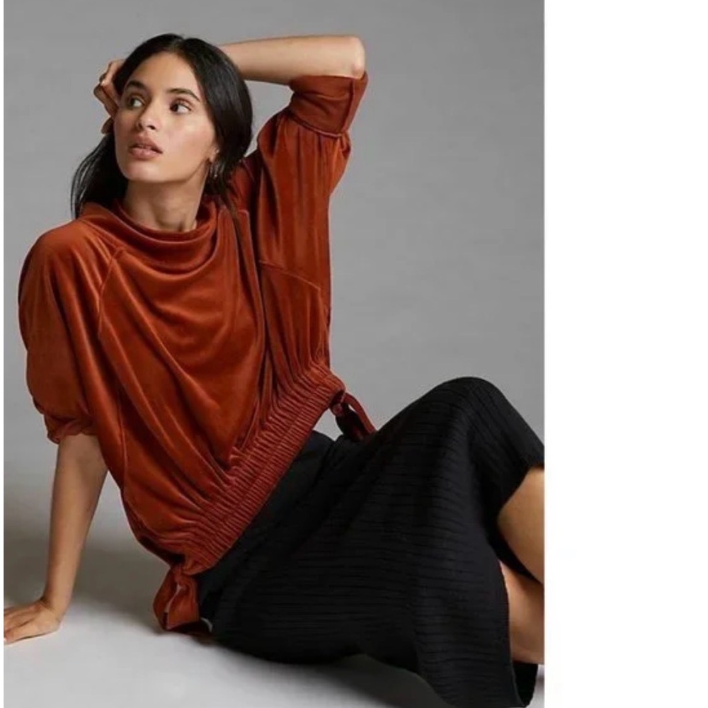 Daily Practice by Anthropologie Side-Tie Velvet Pullover